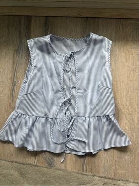 Striped Tie-Up Top